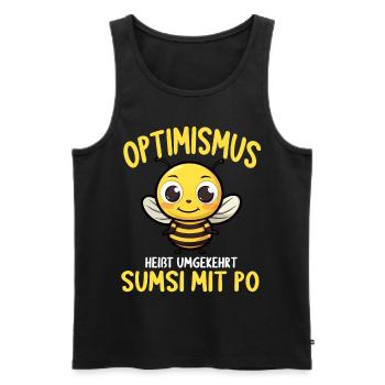 Optimismus heißt umgekehrt Sumsi Mit Po - Männer Premium Bio Tank Top - Schwarz - Vorne - AI Model Male 178 light (178cm)