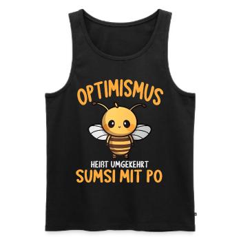 Optimismus heißt umgekehrt Sumsi Mit Po - Männer Premium Bio Tank Top - Schwarz - Vorne - AI Model Male 178 light (178cm)