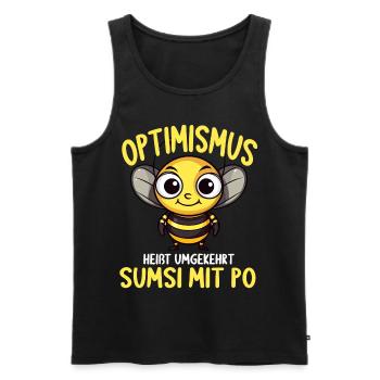 Optimismus heißt umgekehrt Sumsi Mit Po - Männer Premium Bio Tank Top - Schwarz - Vorne - AI Model Male 178 light (178cm)