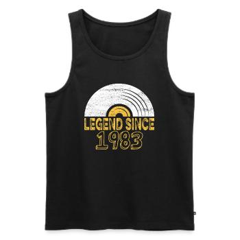 1983 Geburtstag Vinyl Legend since - Männer Premium Bio Tank Top - Schwarz - Vorne - Michal (187cm)