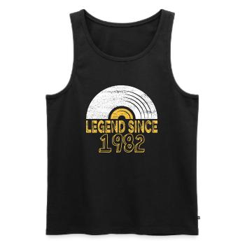 1982 Birthday Vinyl Legend since - Men's Premium Organic Tank Top - black - Front - Michal (187cm)