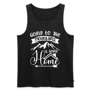 Going to the Mountains is Going Home for Athletes - Men's Premium Organic Tank Top - black - Front - Michal (187cm)