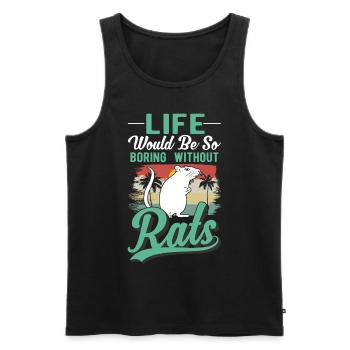 Rat Gift Domestic Rat Rat Owner - Men's Premium Organic Tank Top - black - Front - Michal (187cm)