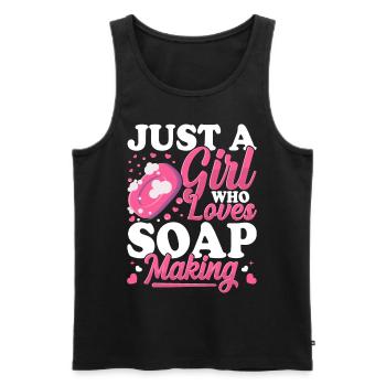 Soap manufacturer Soapologist - Men's Premium Organic Tank Top - black - Front - Michal (187cm)