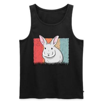 Lapin Rétro Lapin Vintage - Débardeur bio Premium Homme - noir - Devant - AI Model Male 178 light (178cm)