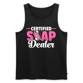 Soap Making, Soap Maker, Soapologist - Men's Premium Organic Tank Top - black - Front - AI Model Male 178 light (178cm)