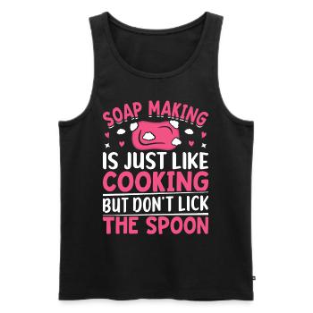 Soap manufacturer Soapologist - Men's Premium Organic Tank Top - black - Front - Michal (187cm)