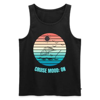 Mode croisière activé : adoptez les vibrations des fêtes - Débardeur bio Premium Homme - noir - Devant - AI Model Male 178 light (178cm)