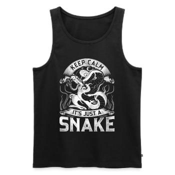 Keep Calm It's Just A Snake Schlange - Men's Premium Organic Tank Top - black - Front - Michal (187cm)