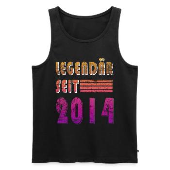 Original 2014 Jahrgang Vintage Geburtstag 2014 - Männer Premium Bio Tank Top - Schwarz - Vorne - Michal (187cm)