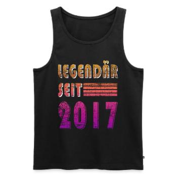 Original 2017 Jahrgang Vintage Geburtstag 2017 - Männer Premium Bio Tank Top - Schwarz - Vorne - Michal (187cm)