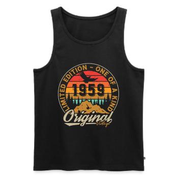 Vintage Retro 1959 Jubiläumsgeschenk 1959 - Männer Premium Bio Tank Top - Schwarz - Vorne - AI Model Male 178 light (178cm)