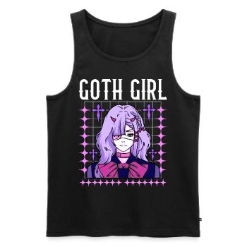 Goth Girl - Männer Premium Bio Tank Top - Schwarz - Vorne - AI Model Male 178 light (178cm)