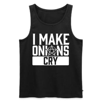 Funny Gothic Goth - Men's Premium Organic Tank Top - black - Front - AI Model Male 178 light (178cm)