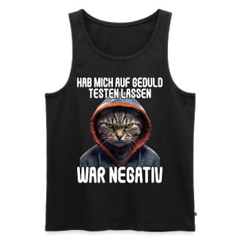Hab mich auf Geduld testen lassen war bin negativ - Männer Premium Bio Tank Top - Schwarz - Vorne - Michal (187cm)