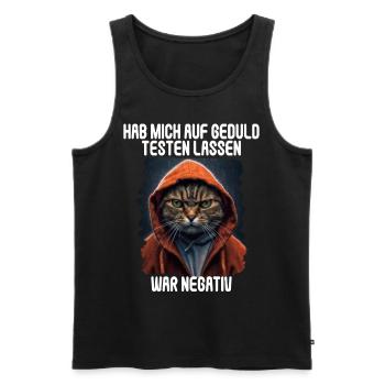 Hab mich auf Geduld testen lassen war bin negativ - Männer Premium Bio Tank Top - Schwarz - Vorne - Michal (187cm)