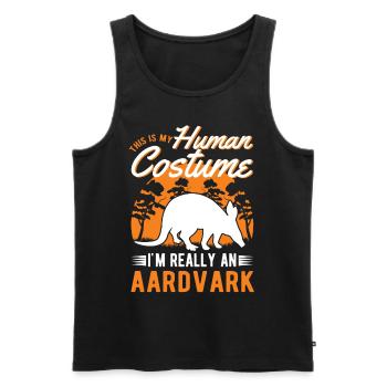 Erdferkel Costume Humain Halloween Aardvark - Débardeur bio Premium Homme - noir - Devant - Michal (187cm)