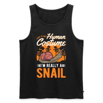 Schnecke Costume Humain Escargot Halloween - Débardeur bio Premium Homme - noir - Devant - Michal (187cm)