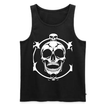 Horreur Crâne Crâne Art Crâne Gothique Heavy Metal - Débardeur bio Premium Homme - noir - Devant - AI Model Male 178 light (178cm)