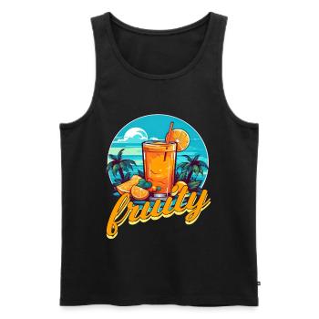 Fruity Summer Apfel Banane Orange Urlaub Meer - Männer Premium Bio Tank Top - Schwarz - Vorne - AI Model Male 178 light (178cm)
