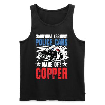 What Are Police Cars Made Of? COPPER - Männer Premium Bio Tank Top - Schwarz - Vorne - AI Model Male 178 light (178cm)