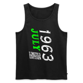 July 1963 Anniversary July 1963 July - Men's Premium Organic Tank Top - black - Front - AI Model Male 178 light (178cm)