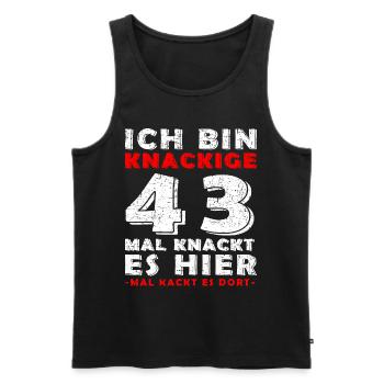 43. Geburtstag Mann Jahrgang 43 Jahre alt Spruch - Männer Premium Bio Tank Top - Schwarz - Vorne - AI Model Male 178 light (178cm)