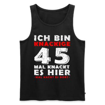45. Geburtstag Mann Jahrgang 45 Jahre alt Spruch - Männer Premium Bio Tank Top - Schwarz - Vorne - AI Model Male 178 light (178cm)