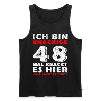 48. Geburtstag Mann Jahrgang 48 Jahre alt Spruch - Männer Premium Bio Tank Top - Schwarz - Vorne - Michal (187cm)