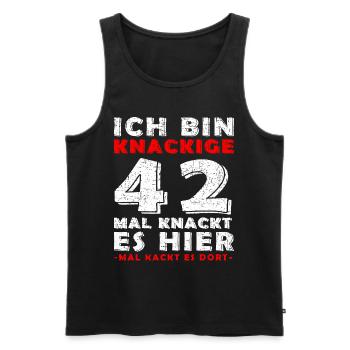 42. Geburtstag Mann Jahrgang 42 Jahre alt Spruch - Männer Premium Bio Tank Top - Schwarz - Vorne - Michal (187cm)
