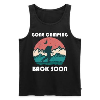Gone camping, back soon - Men's Premium Organic Tank Top - black - Front - AI Model Male 178 light (178cm)