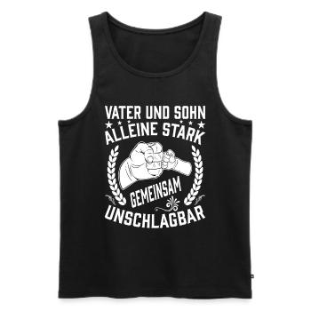 Vater und Sohn - Männer Premium Bio Tank Top - Schwarz - Vorne - Michal (187cm)