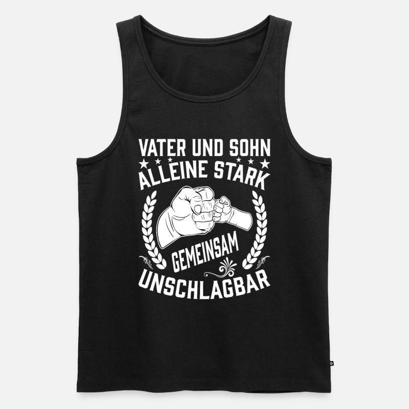 Vater und Sohn - Männer Premium Bio Tank Top - Schwarz