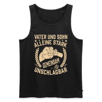 Vater und Sohn - Männer Premium Bio Tank Top - Schwarz - Vorne - Michal (187cm)