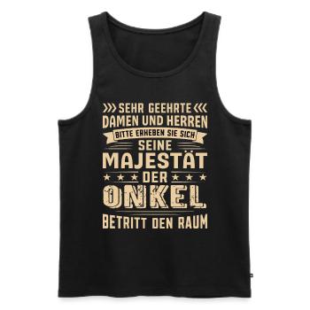 Onkel Geburtstag Onkel Sprüche Onkel Geschenke - Männer Premium Bio Tank Top - Schwarz - Vorne - Michal (187cm)