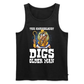 This Archaeologist Digs Older Man - Männer Premium Bio Tank Top - Schwarz - Vorne - AI Model Male 178 light (178cm)