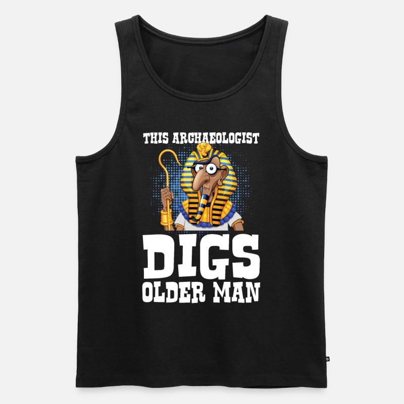 This Archaeologist Digs Older Man - Männer Premium Bio Tank Top - Schwarz