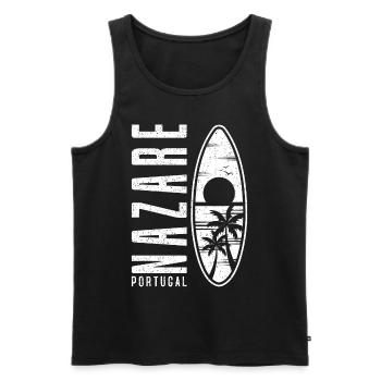 Nazare Surfboard Portugal - Men's Premium Organic Tank Top - black - Front - AI Model Male 178 light (178cm)