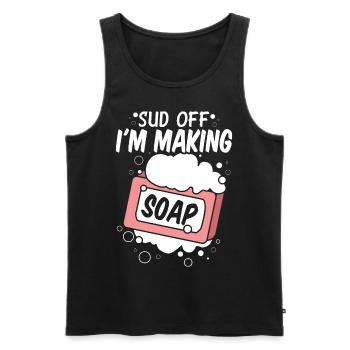 Soap Making, Soap Maker, Soapologist - Men's Premium Organic Tank Top - black - Front - AI Model Male 178 light (178cm)