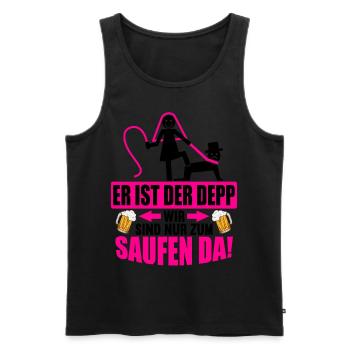 Junggesellenabschied Poltern Polterabend JGA - Männer Premium Bio Tank Top - Schwarz - Vorne - Michal (187cm)