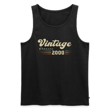 2000 Anniversaire Vintage Classic - Débardeur bio Premium Homme - noir - Devant - Michal (187cm)