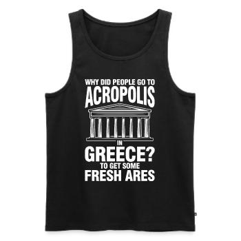 People Got To Acropolis In Greece Get Fresh Ares - Männer Premium Bio Tank Top - Schwarz - Vorne - Michal (187cm)
