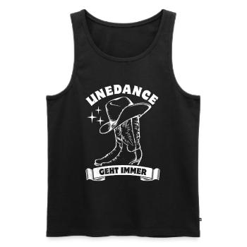 Linedance geht immer - Linedance Fan - Spruch - Männer Premium Bio Tank Top - Schwarz - Vorne - Michal (187cm)