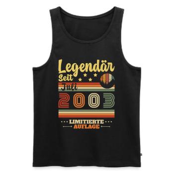 Vinatge Geboren Juli 2003 Geburtstag Juli 2003 - Männer Premium Bio Tank Top - Schwarz - Vorne - AI Model Male 178 light (178cm)