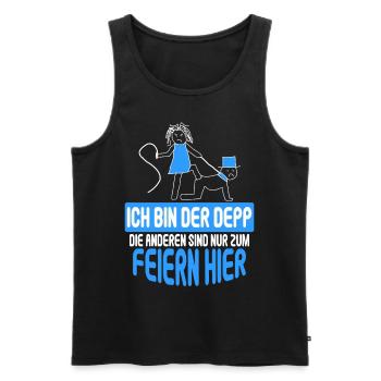 Junggesellenabschied Poltern Polterabend JGA - Männer Premium Bio Tank Top - Schwarz - Vorne - Michal (187cm)