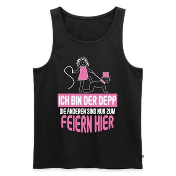 Junggesellenabschied Poltern Polterabend JGA - Männer Premium Bio Tank Top - Schwarz - Vorne - Michal (187cm)