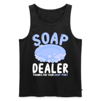 Soap Making, Soap Maker, Soapologist - Men's Premium Organic Tank Top - black - Front - AI Model Male 178 light (178cm)
