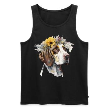 Cute English Pointer Sunflower Dog Breed Pet Puppy - Männer Premium Bio Tank Top - Schwarz - Vorne - AI Model Male 178 light (178cm)