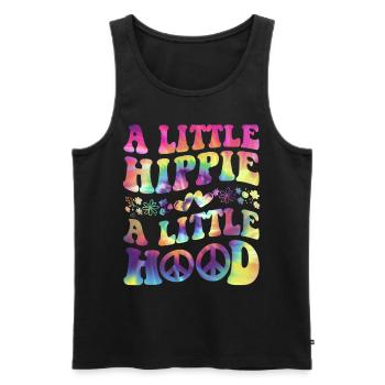 Tie dyeing peace - Men's Premium Organic Tank Top - black - Front - AI Model Male 178 light (178cm)