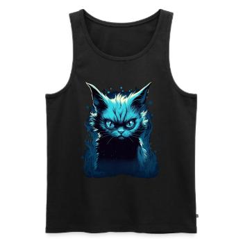 Mystical Cat Fantasy Magical Cute Kitten - Men's Premium Organic Tank Top - black - Front - AI Model Male 178 light (178cm)